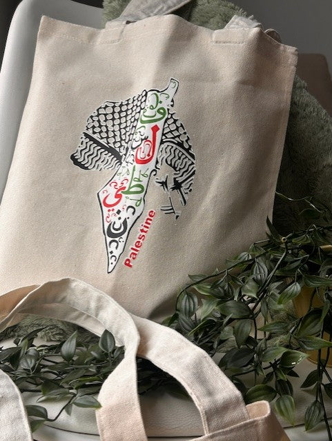 Map & Keffiyeh Tote Bag