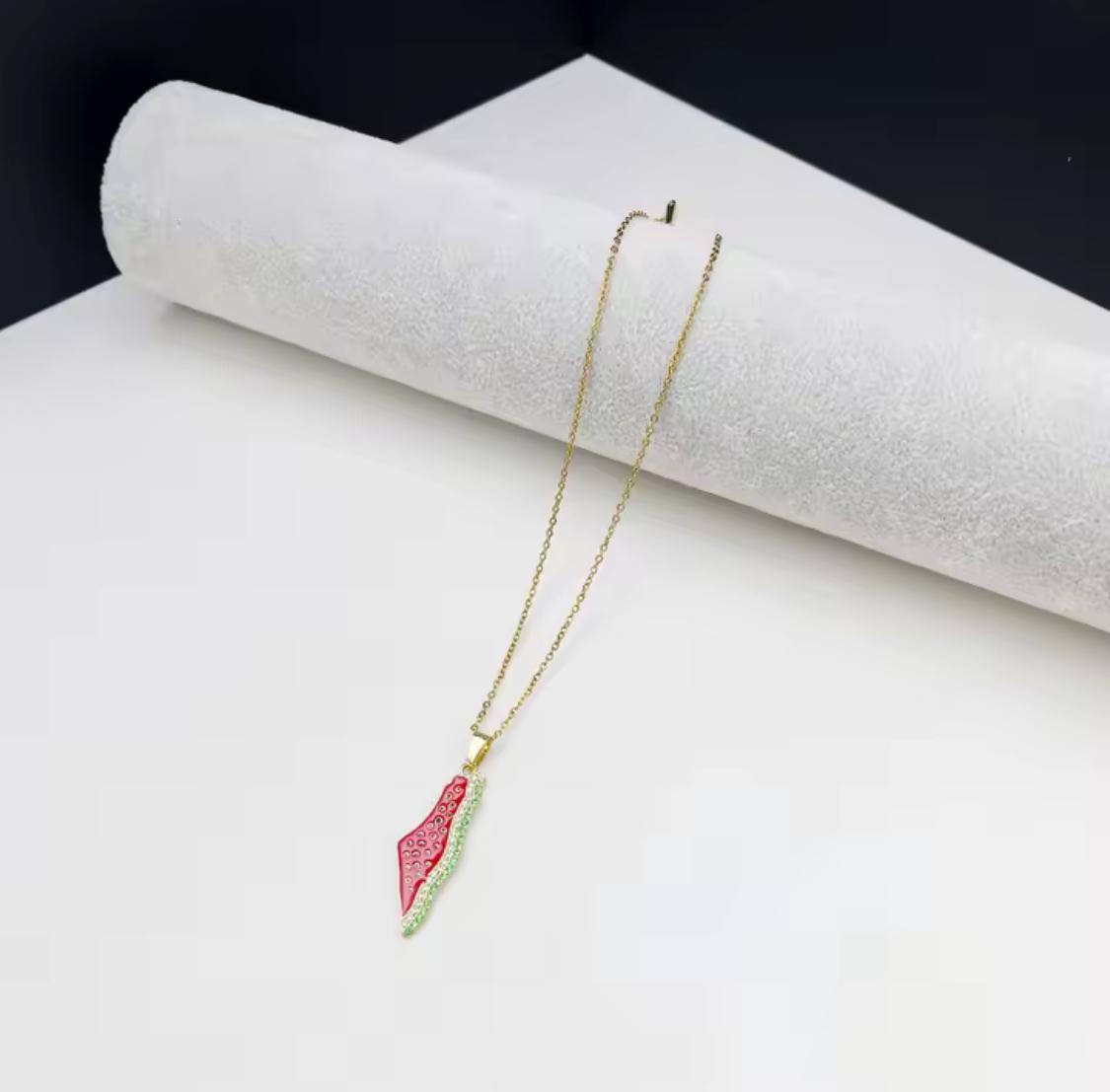 Watermelon Map Necklace 🍉