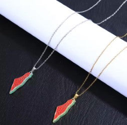 Watermelon Map Necklace 🍉